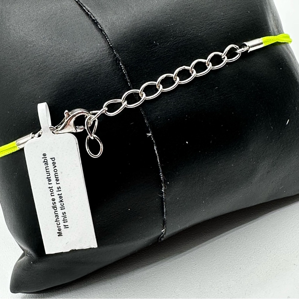 Diamond and sterling silver cord bracelet in bright yellow friendship - Picture 4 of 11